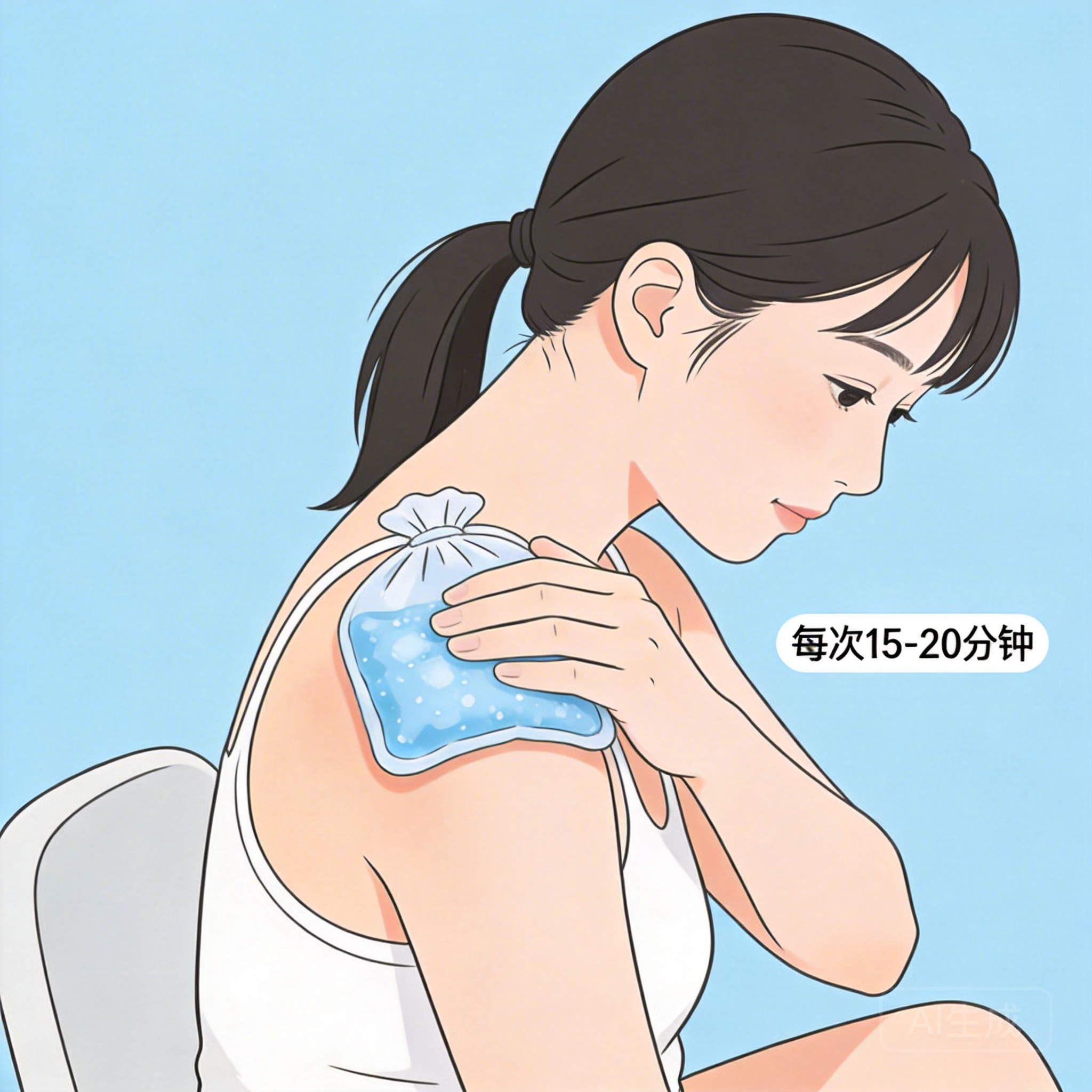 冰敷操作示意图