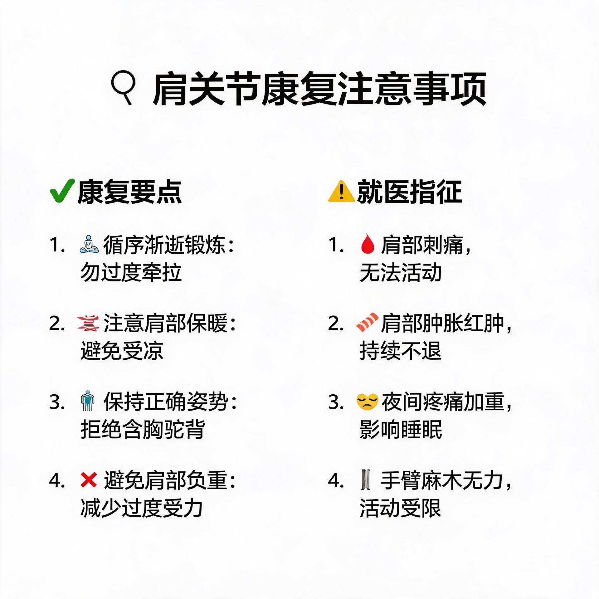 肩关节康复注意事项